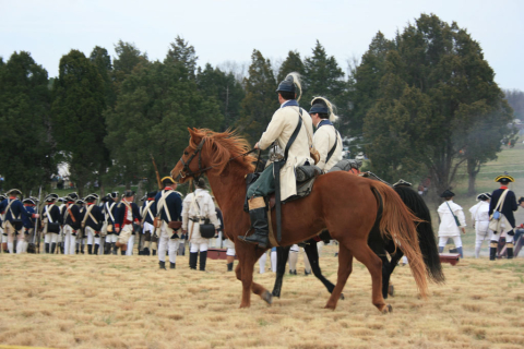 Continental officers on horseback