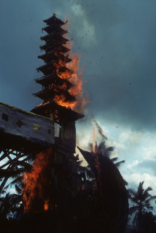 Tower burns, July 23, '86