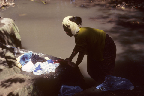 Laundry in river