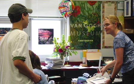 Conference with a boy student