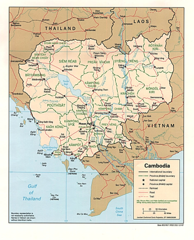 Cambodia: Political map (1997)