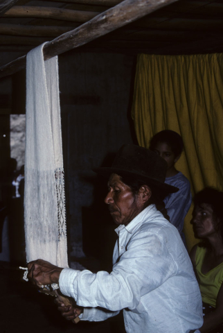 Completing a shawl in Otavalo, Ecuador
