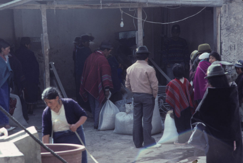 Visitors to the mill in Cajabamba, Ecuador