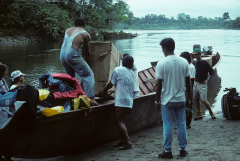 Loading a boat in Misahualli, Ecuador