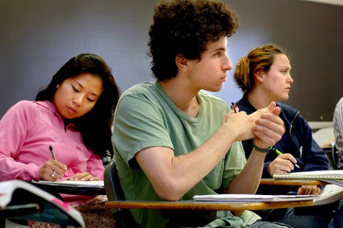 High school students in class