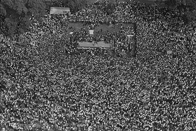 March on Washington aerial view of crowd, 1963