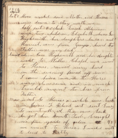 Penelope Alderman diary