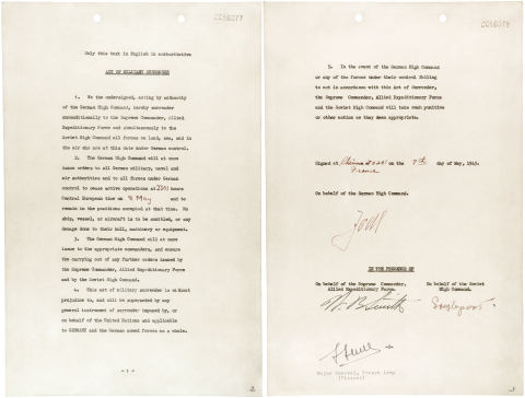 German instrument of surrender after World War II