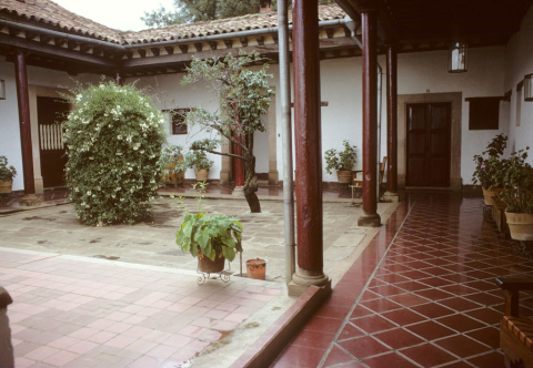 Hotel courtyard in Pátzcuaro, Mexico 