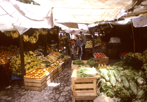 Vegetable market in San Miguel de Allende, Mexico