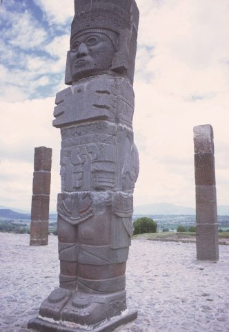 Warrior statue in Tula, Mexico