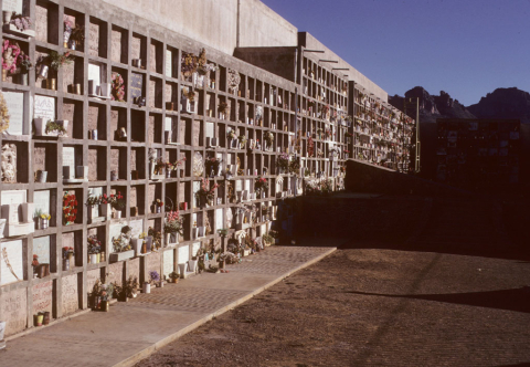 Mausoleum wall in Guanajuato, Mexico 