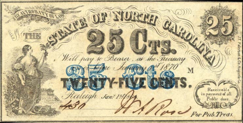 North Carolina 25-cent note, 1864