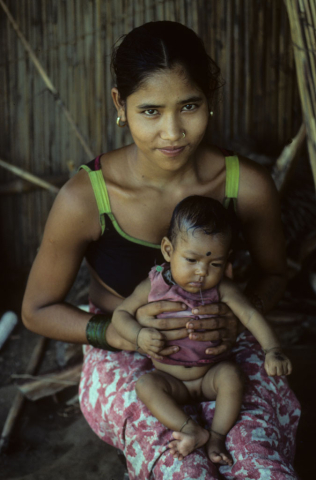 Nepalese woman with her child 