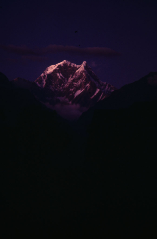 Sunset view of Nilgiri mountain peaks, Nepal