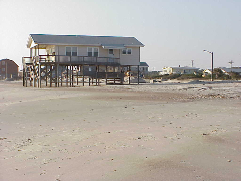 Dune destruction without structural damage on Oak Island