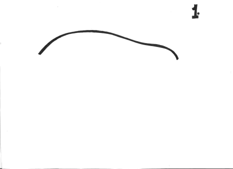 Sea turtle drawing: step 1 of 9