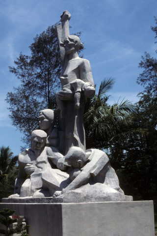 Stone statue memorial of Communist resistance to Vietnam War at Mai Lai