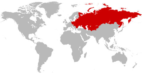 Warsaw pact nations (Mercator projection)